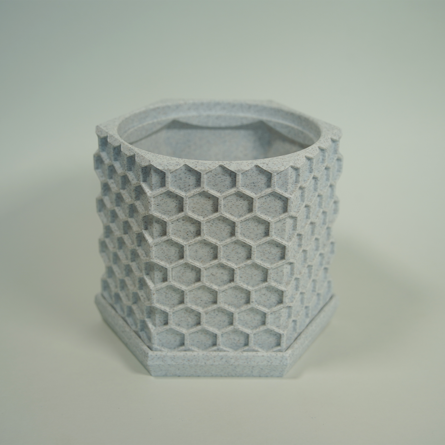 Geometric Planter with Magnetic Drip Tray - Honeycomb