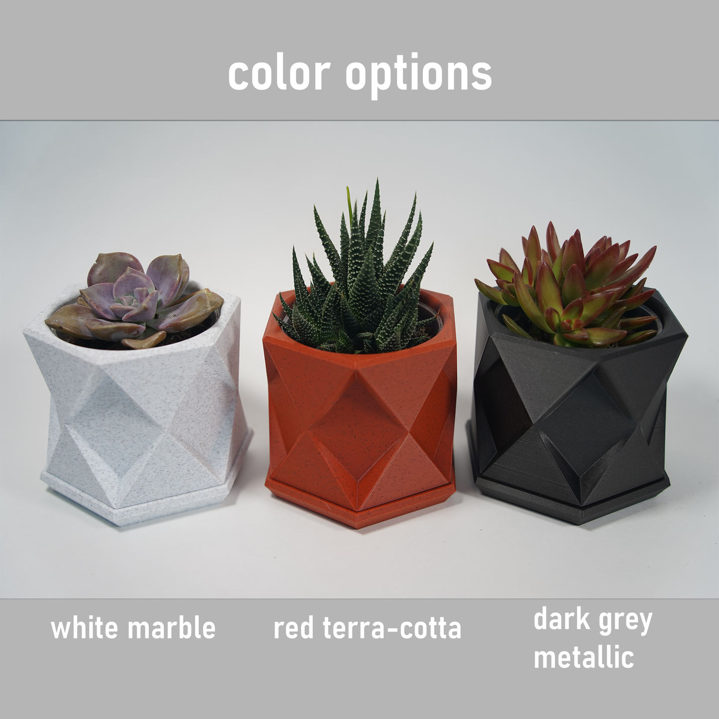 Geometric Planter with Magnetic Drip Tray - Triangular Prism