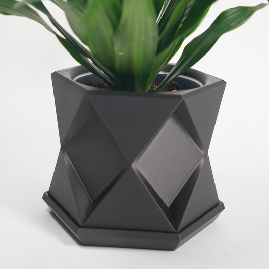 Geometric Planter with Magnetic Drip Tray - Triangular Prism