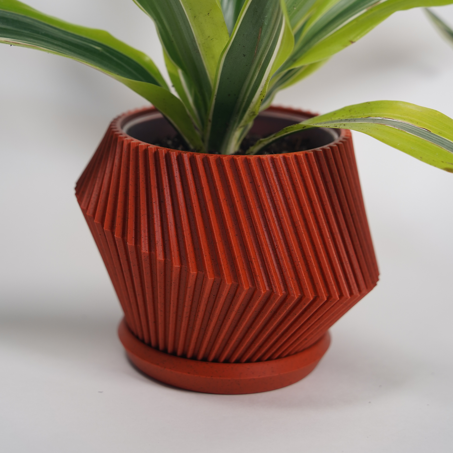 Geometric Planter with Magnetic Drip Tray - Tilted Rift