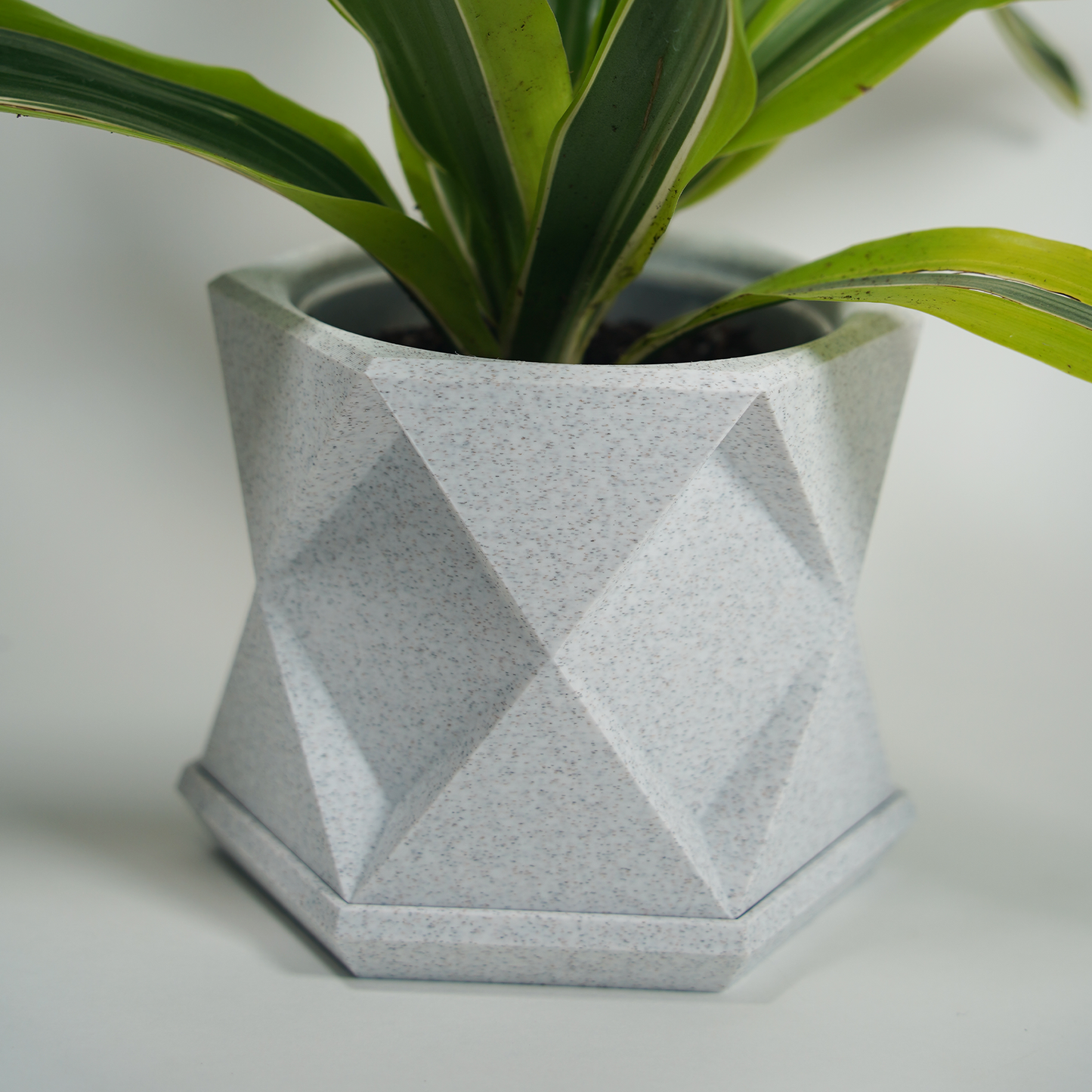 Geometric Planter with Magnetic Drip Tray - Triangular Prism