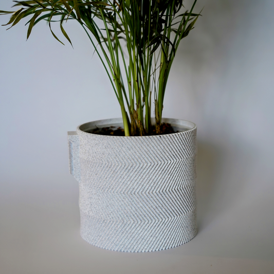 Modern Wall Planter with Removable Drip Tray and Nursery Pot Insert - zigzag