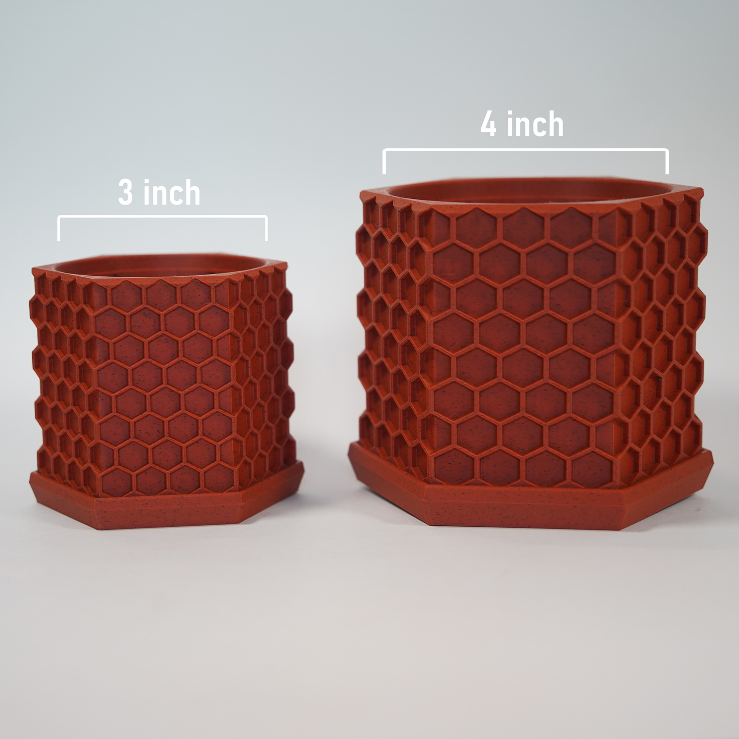 Geometric Planter with Magnetic Drip Tray - Honeycomb